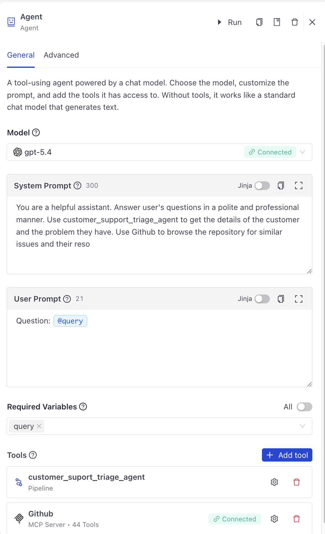 Agent with Tools Configuration