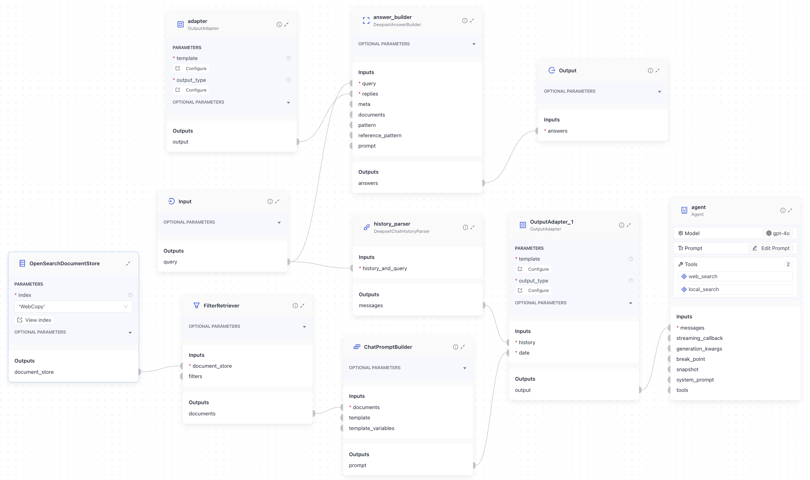 Passing dynamic content to the agent in pipeline builder
