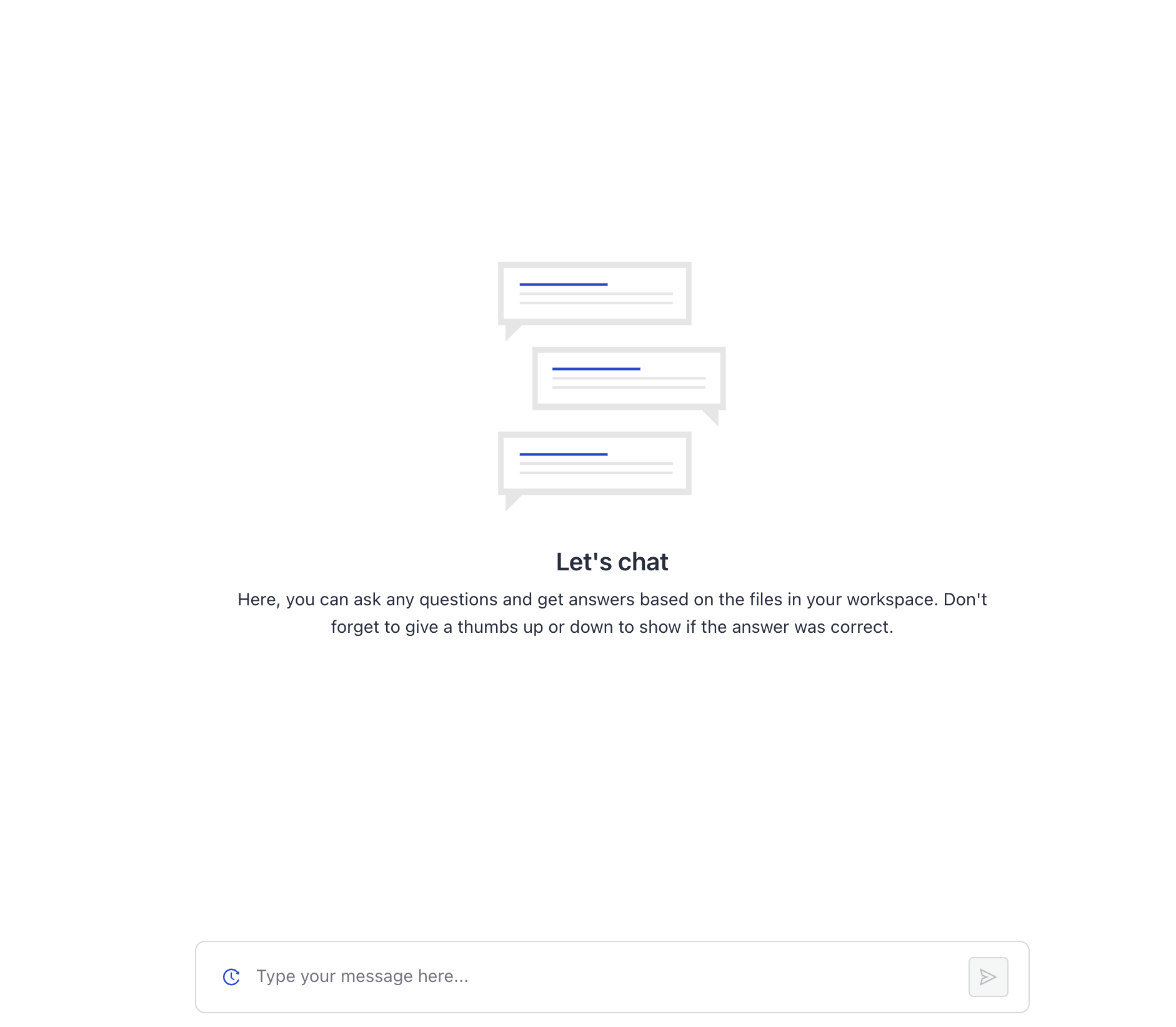 Playground for a chat pipeline. The query input field is at the bottom of the screen.