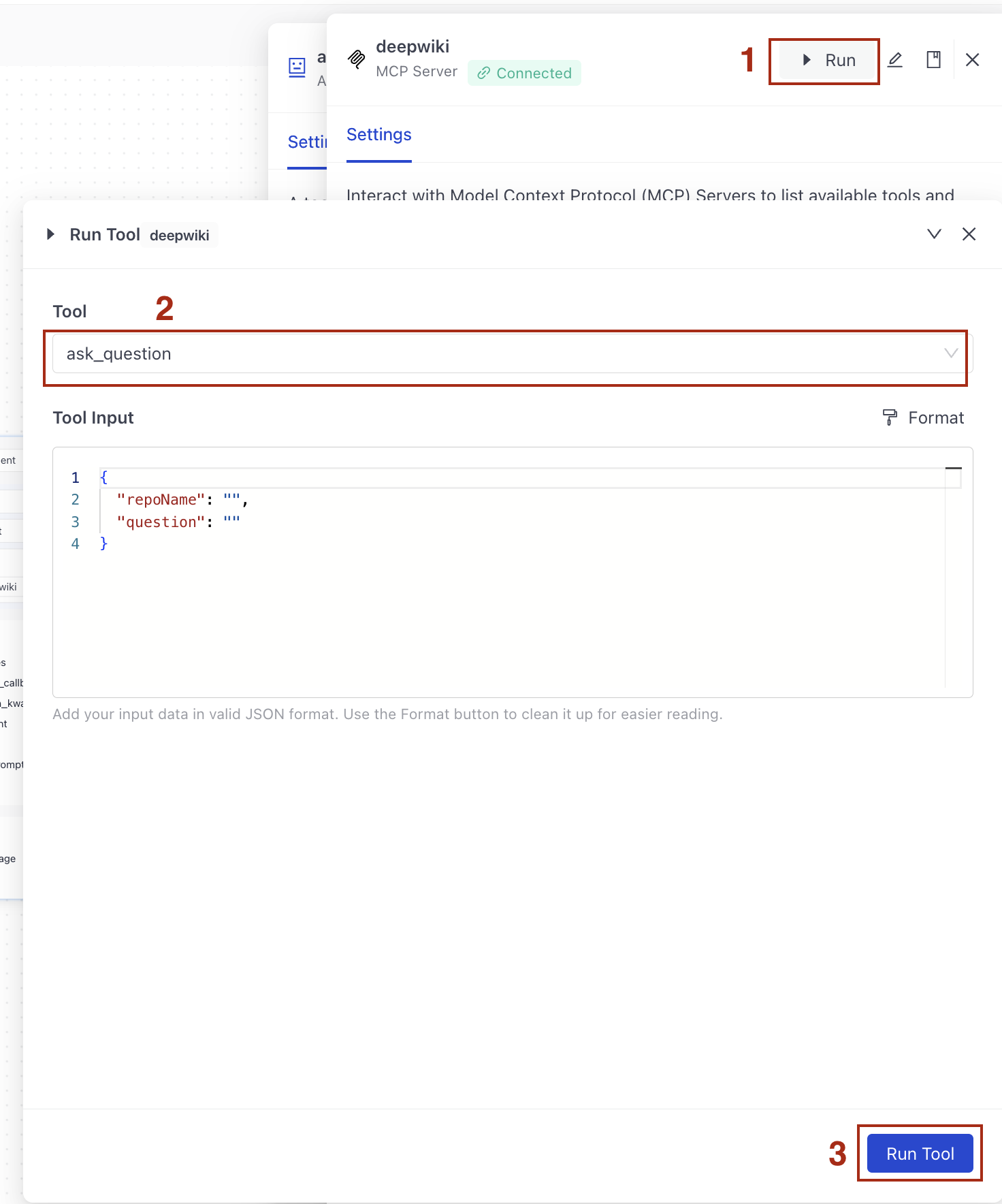 Running the MCP tool