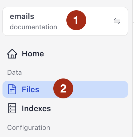 The Files option in the left-side navigation