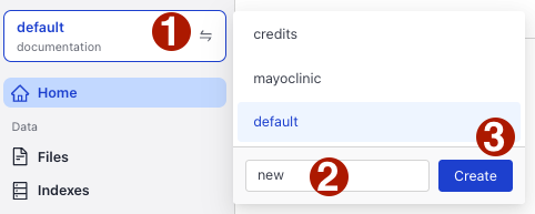 Create workspace menu