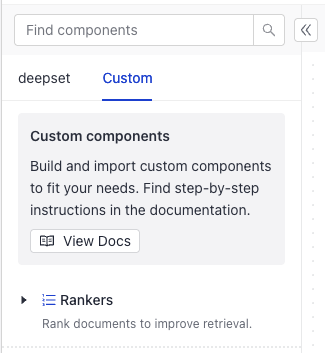Custom components tab in component library