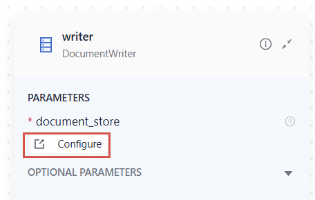 The configure button on the DocumentWriter card