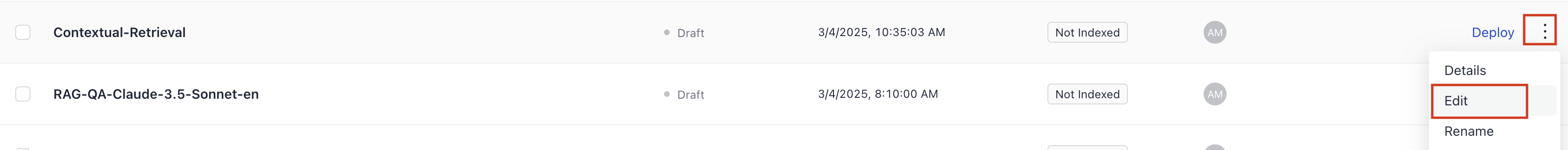 The three dots menu expanded with the Edit option underlined.