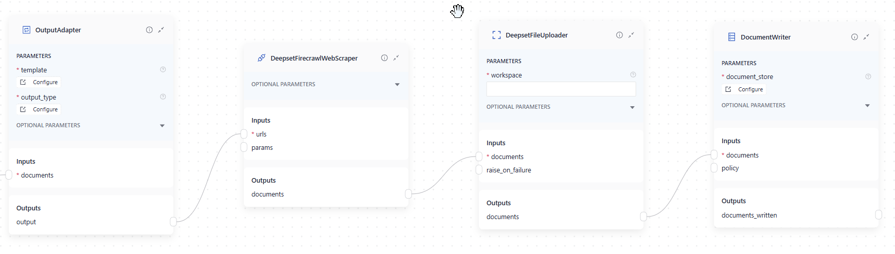 DeepsetFileUploader used in an index in Pipeline Builder