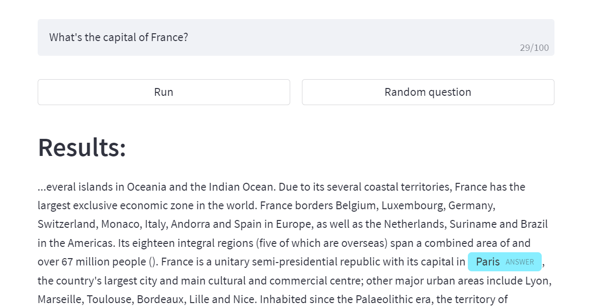 Formatted search results
