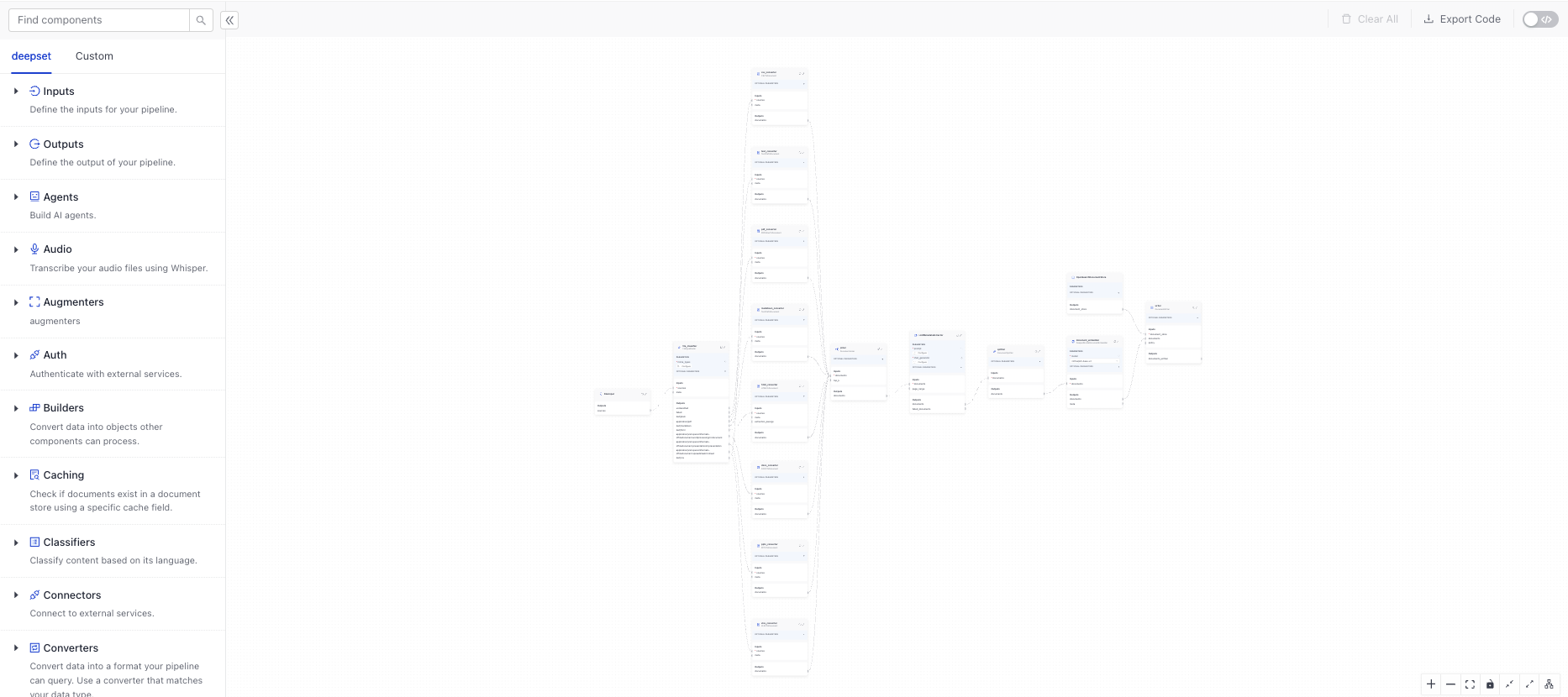 Builder with the index template open.