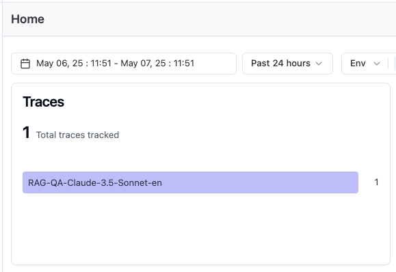 The Traces view in Langfuse