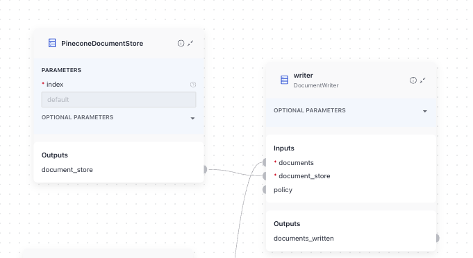The document store in pipeline builder