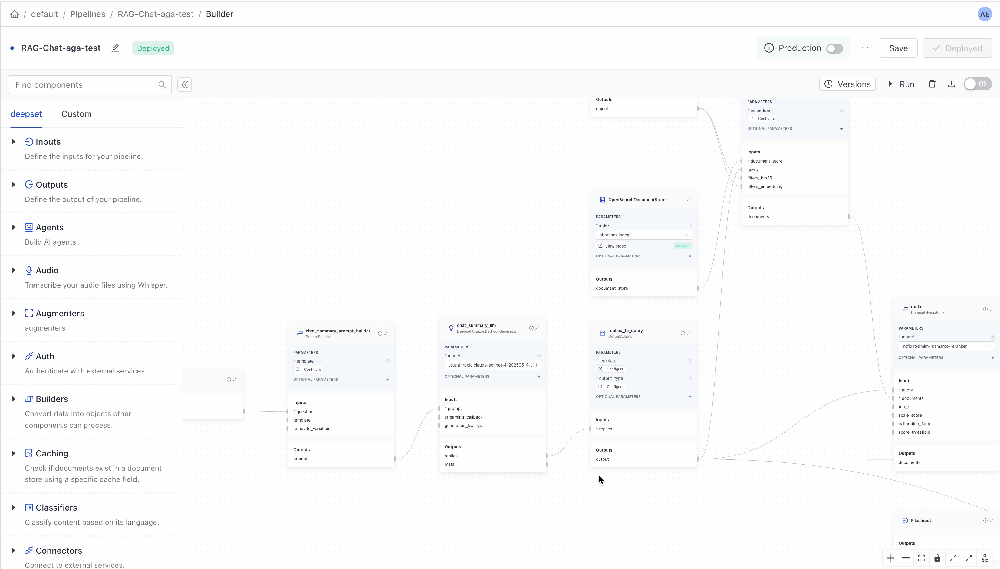The Pipeline Versions page