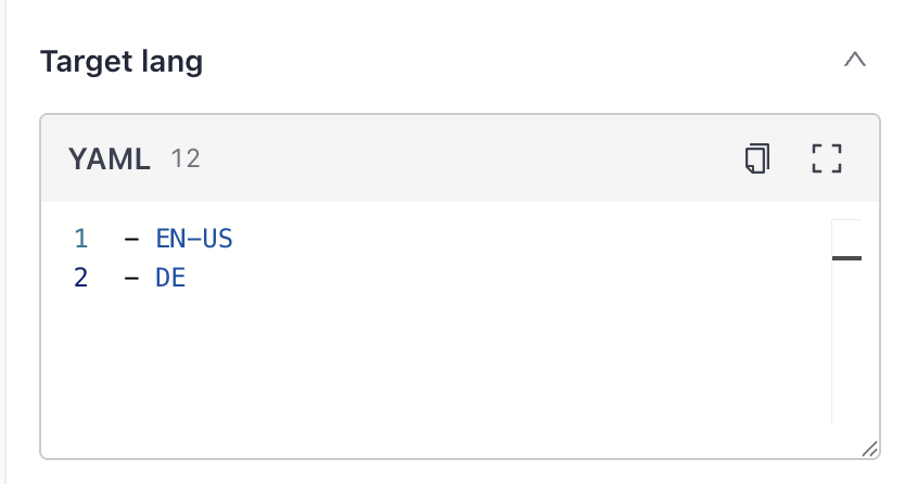 The language configuration in Pipeline Builder