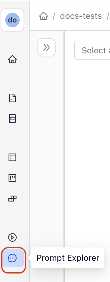 The Prompt Explorer option in the navigation